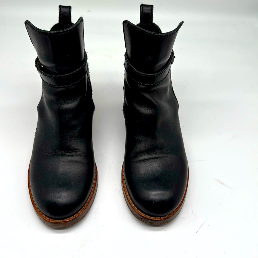 Acne black leather and suede ankle boots 6